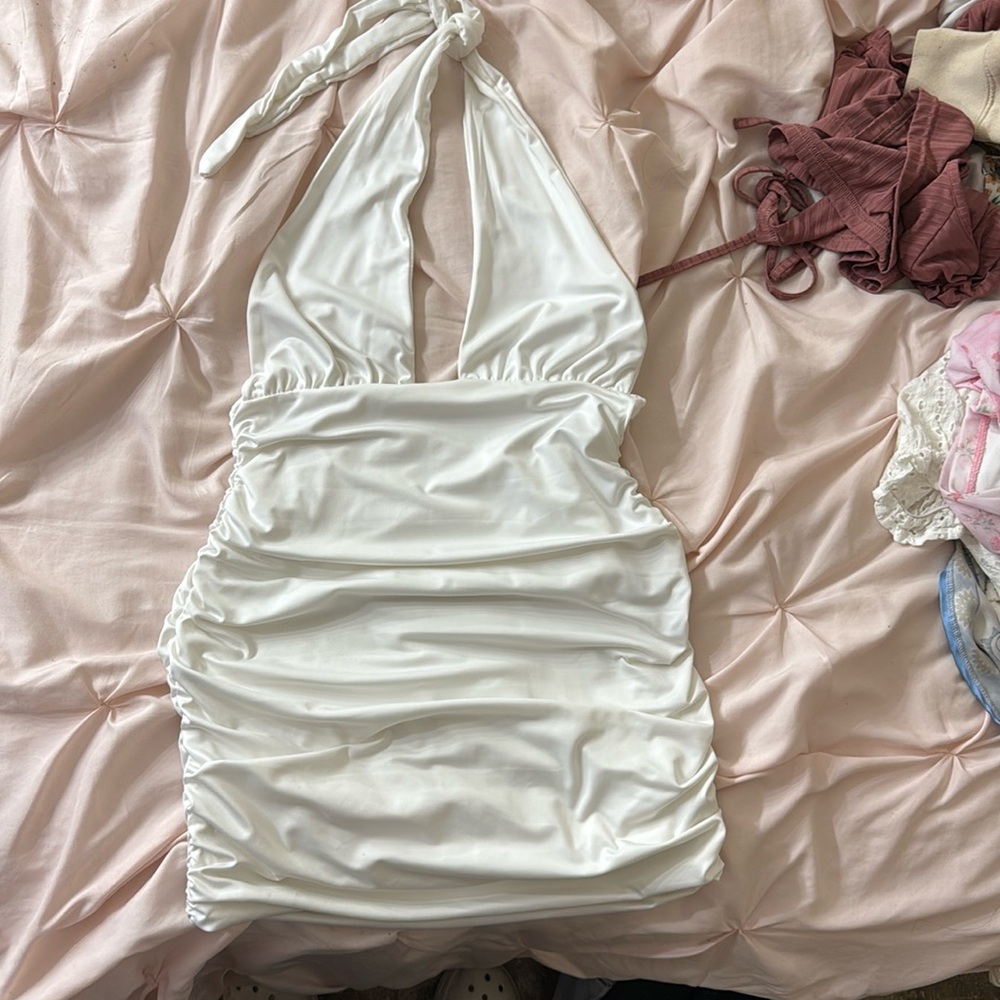 White backless dress
